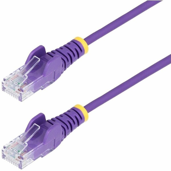 StarTech.com 10m Purple Slim CAT6 Ethernet Cable, Snagless RJ45, UTP, LSZH, 28AWG Pure Bare Copper, Slim Network Patch Cord, Fluke Tested - Slim UTP
