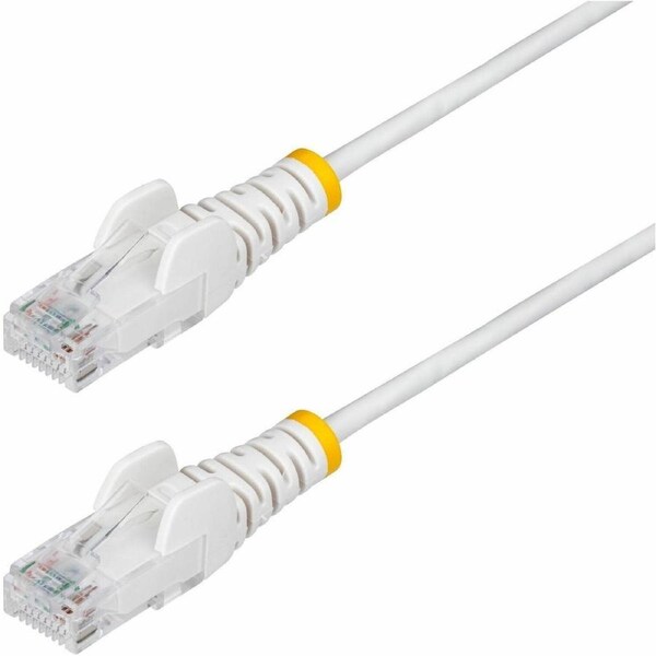StarTech.com 50cm White Slim CAT6 Ethernet Cable, Snagless RJ45, UTP, LSZH, 28AWG Pure Bare Copper, Slim Network Patch Cord, Fluke Tested - Slim UTP
