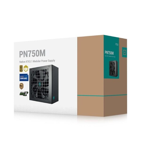 DeepCool PN750M Gamer Storm 80+ Gold Certified Fully Modular ATX Power Supply 120mm Fan, Japanese Capacitors, DC to DC, ATX12V V3.1,