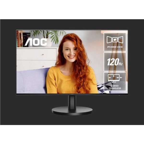 AOC 23.8' 1920 × 1080 FHD. 120Hz. 1ms. 4ms. Anti-Blue Light, USB-C (DP Alt, 65W) × 1, HDMI 1.4 ×1.2Wx2 Speakers. IPS Monitor