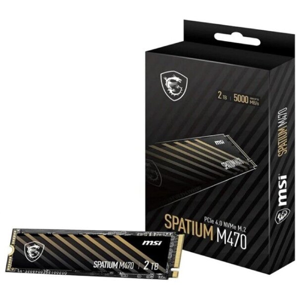MSI SPATIUM M470 PRO PCIe 4.0 NVMe M.2 2TB SSD, 6000/5000 MB/s Read/Write, PCIe NVMe 1.4, 640 TBW, 5 Year Warranty (LS)