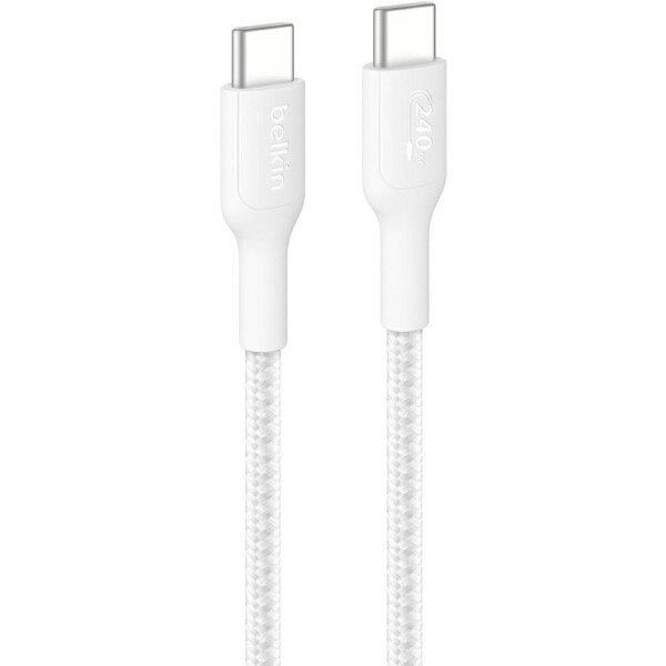 BoostCharge Pro USB-C TO USB-C 240W 2.0 Braided PCR Cable 1M White