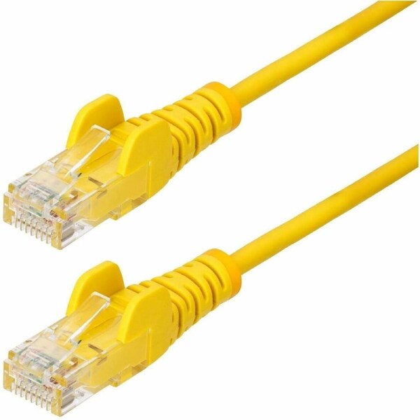 StarTech.com 5m Yellow Slim CAT6 Ethernet Cable, Snagless RJ45, UTP, LSZH, 28AWG Pure Bare Copper, Slim Network Patch Cord, Fluke Tested - Slim UTP