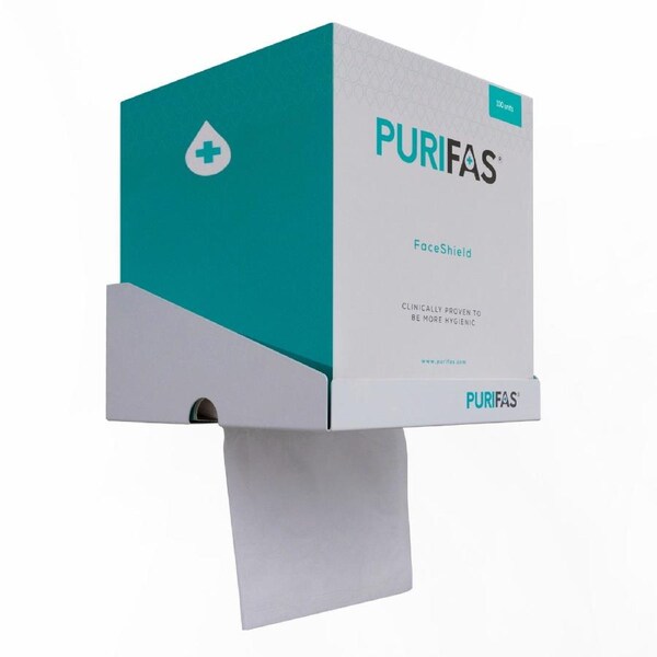 Purifas FaceShield Wall Mount - 21x24x10cm, White Powder-Coated Steel, Easy Installation, Clutter-Free Dispensing