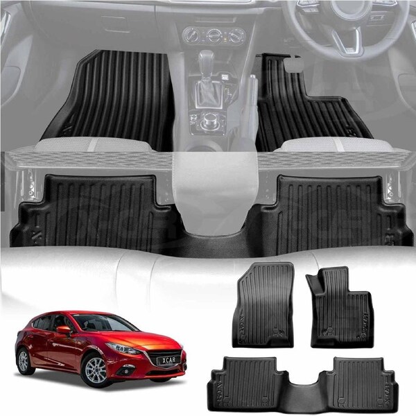 3D Floor Mats for Mazda 3 Hatch Sedan BN BM 2014-2019 Heavy Duty All Weather Car Mats Carpet Liner Set