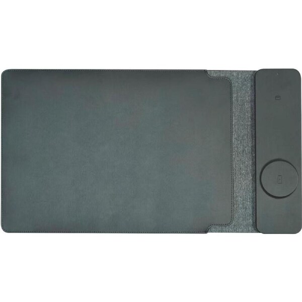 Laser 16in 2-in-1 Wireless Charging Laptop Sleeve & Mobile Mousepad Black