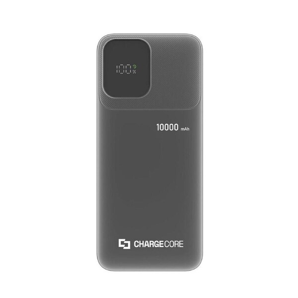 ChargeCore SafeCharge Max Powerbank 10000mAh USB-A to C & 8-Pin Black