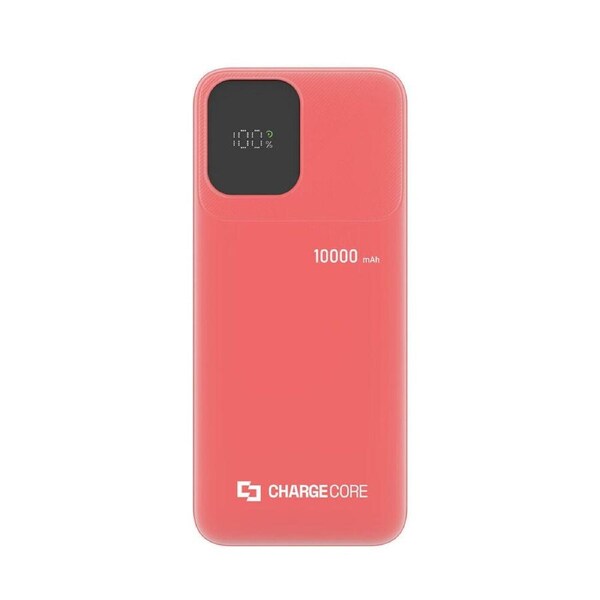 ChargeCore SafeCharge Max Powerbank 10000mAh USB-A to C & 8-Pin Sunset Coral