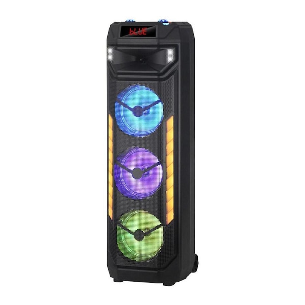 Laser Bluetooth Wireless Stereo Tower Speaker w/ 40W Power Sound RGB LED Light