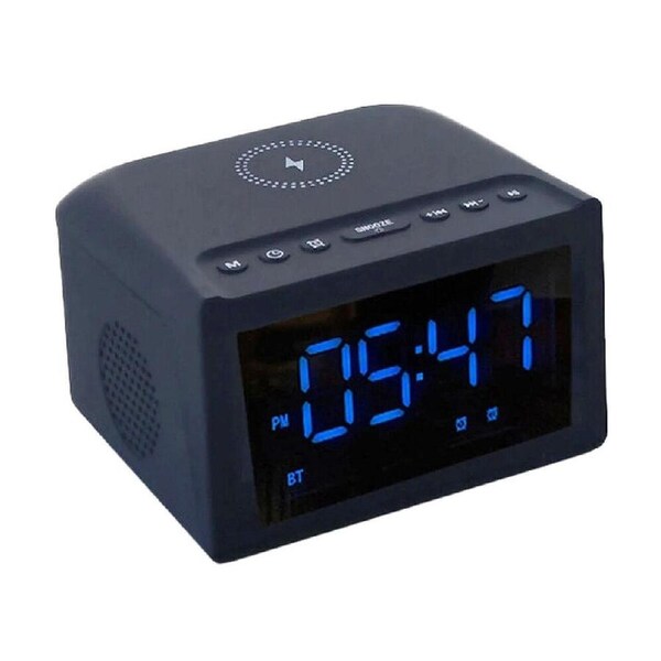 Laser 10W Dual Alarm Clock Function w/ Wireless Charging Pad & Bluetooth MicroSD
