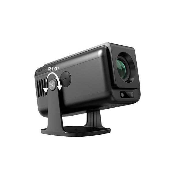 Laser Multi-Angle 1080p WiFi Android LED Projector w/ 120in Cloth Screen Black