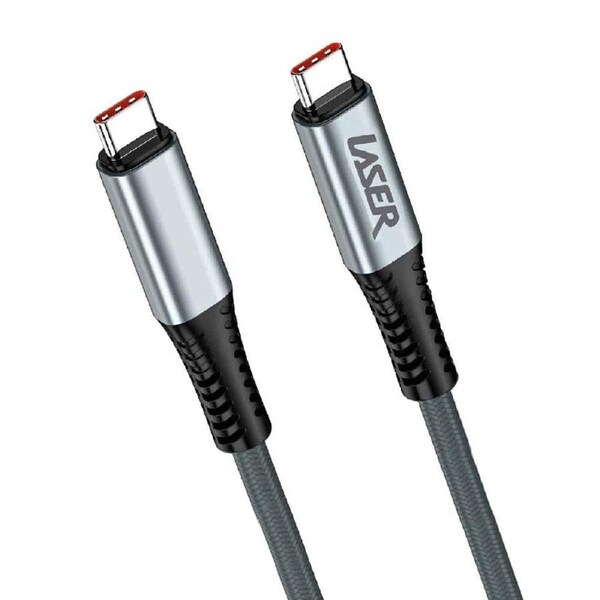 Laser 1m USB-C to C 100W Braided Charging Cable for Samsung & iPhone 16