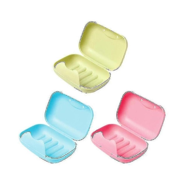 3pcs Soap Box Waterproof And Leakproof Soap Box Cover Lock Soap Storag Xinda
