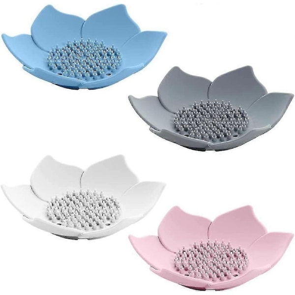Soap Box 4 Pieces Soap Dishes with Drainer Self-Draining Soap Dish Travel Soap Box Soap Dish for Sho