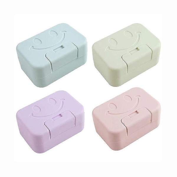Soap box travel soap dish with lid soap box 4 pcs.