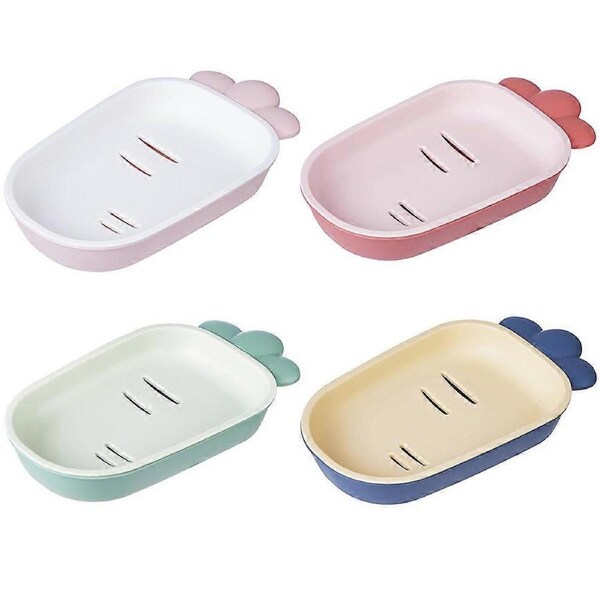 Bathroom Soap Holder Radish Soap Box Double-layer Design Drainage Multifunctional Soap Box