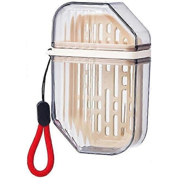 Soap Boxes Portable Soap Box Travel Soap Box Transparent with Cover Wash Storage Box Soap Container Soap Storage Rack Soap Case(B)