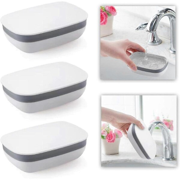 3pcs plastic soap box, travel soap box soap holder