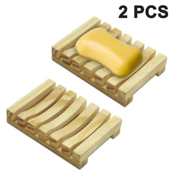 2 Pcs Soap Dish Wood Shower,soap Box Soap Box For Soap Scrubber Sponges