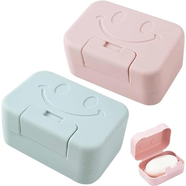 Travel Soap Case Box,2Pcs Soap Box,Soap Dish with Lid,Portable Shower Soap Box,Sealed soap dish with lid