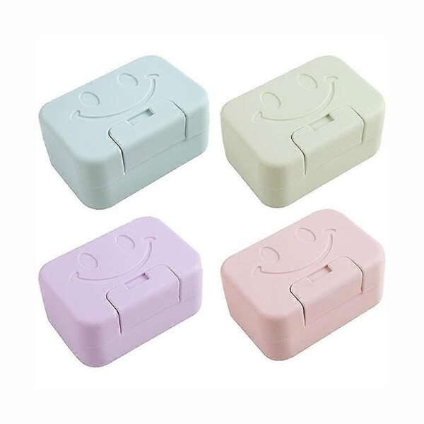 Soap box travel soap dish with lid soap box 4 pcs.