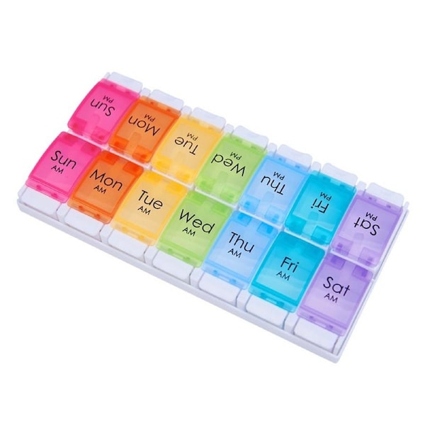 14 Day Weekly Pill Box Medicine Tablet Organizer Dispenser Container Case