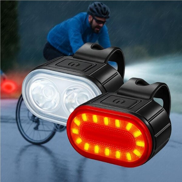 JOYBUY LED Bike Light Set – Front & Rear USB Rechargeable Lights