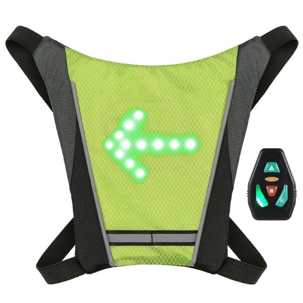 JOYBUY LED Turn Signal Bike Pack USB Rechargeable Reflective Backpack Attachment Clip with Remote Control LED Backpack with Direction Indicator Safety Light