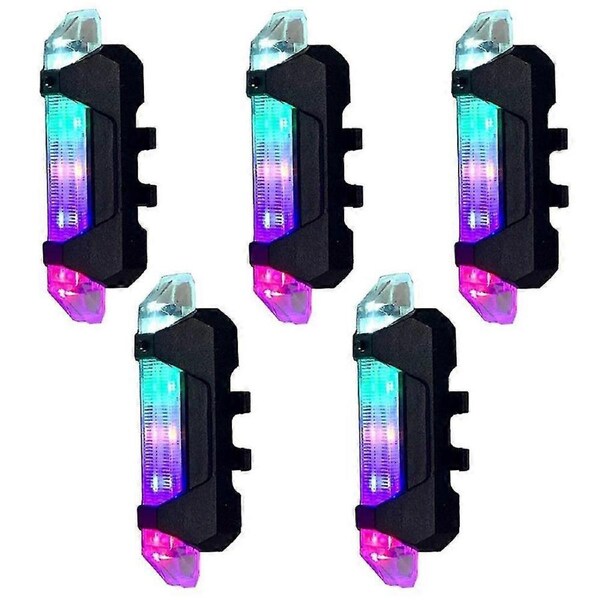 JOYBUY 5 Pack Led Bike Rear Light Usb Rechargeable Waterproof Tail Light