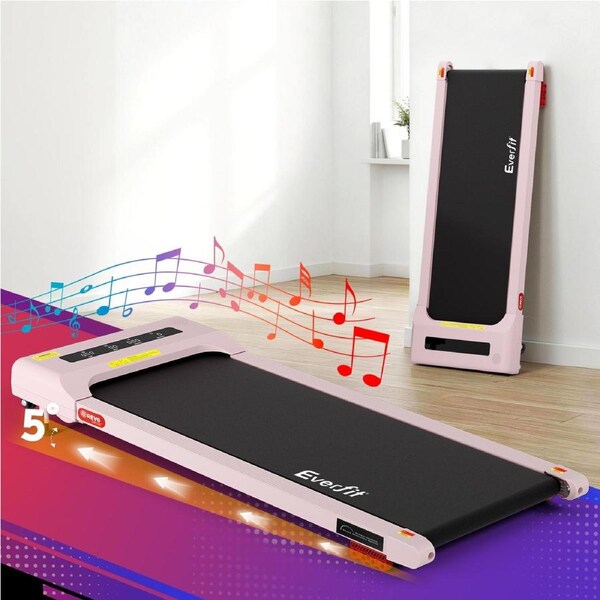 Everfit 9% Incline Treadmill 38cm Belt 3 in 1 Walking Pad Foldable Under Desk Home Gym Pink