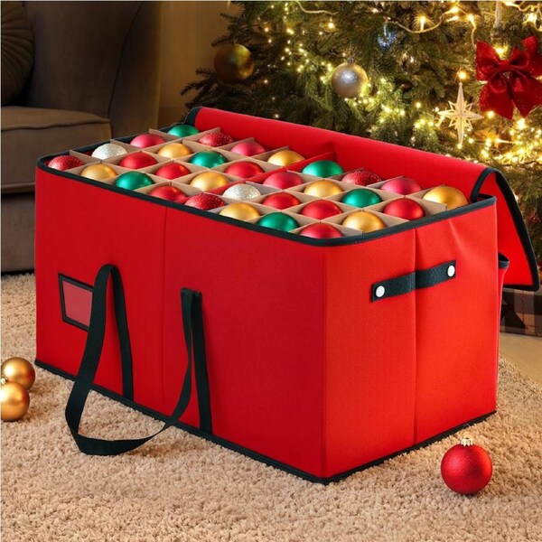 128 Slots Jingle Jollys Christmas Baubles Storage Box Decor Ornaments Container
