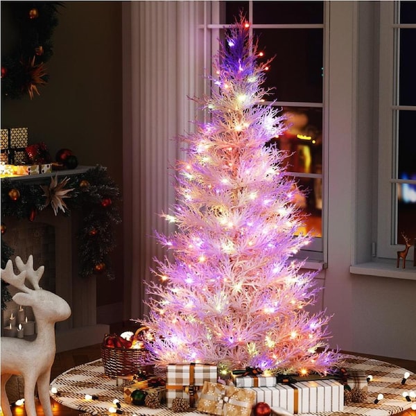 1.8M Jingle Jollys LED Christmas Tree 8 Modes Adjustable Multi Color Light Snowy