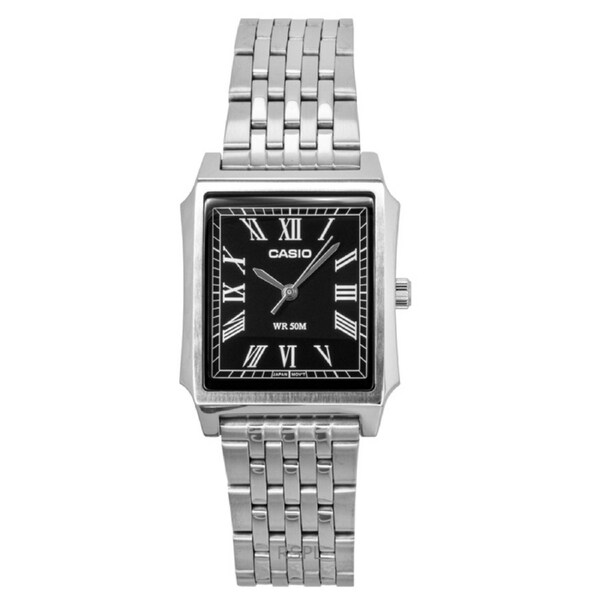 Casio Standard Analog Quartz MTP-B190D-1BV Mens Watch Stainless Steel Bold Black Dial 50M