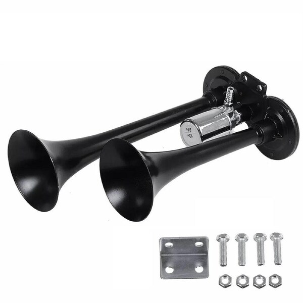 Loud Dual Trumpet Horn Air Compressor Car Boat Truck – 12/24V 600db