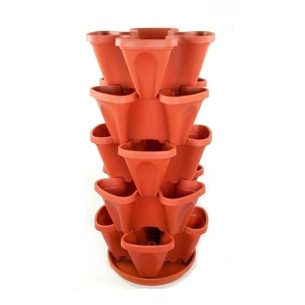 Tiered Garden Planters Stackable Strawberry Herb Pots 5 Tier
