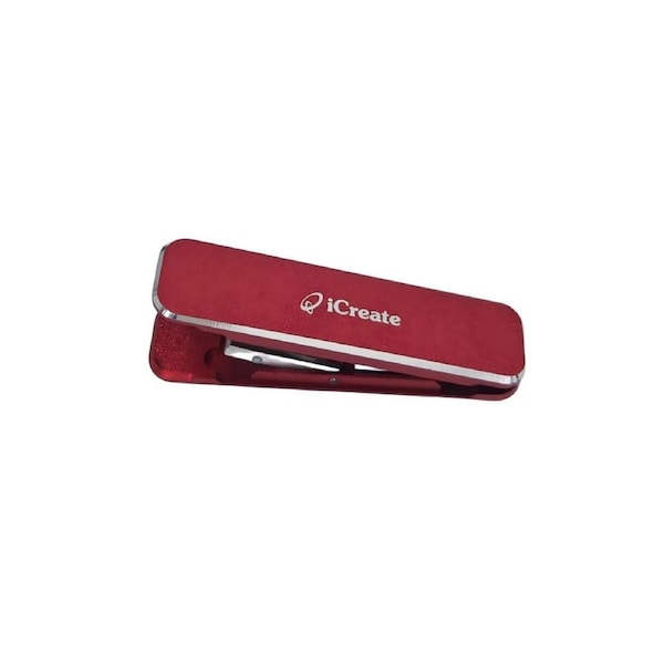 Mini Metal Back-attached Stand for Smartphones - Red