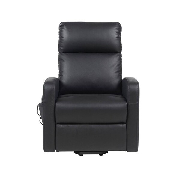 Electric Recliner Chair Lift Massage 8 Point Heated Massaging Lounge Single Sofa Black Leather Armchair Power Assist Elderly Riser Senior Aged Care
