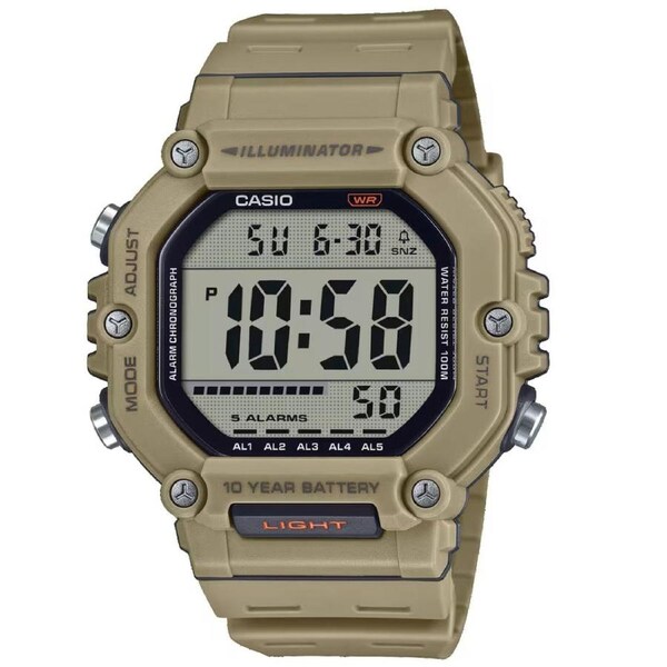 Casio Brown/Grey Resin Men’s 100m Multifunction Digital Watch AE-1600H-5AV