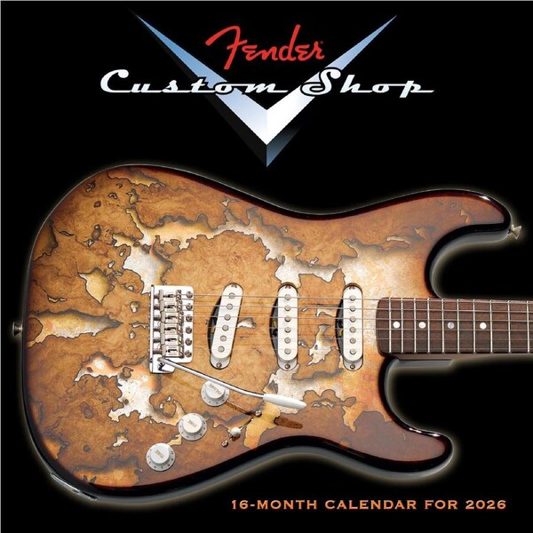 2026 Calendar Fender Guitar Custom Shop 16-Month Square Wall, Sellers S43240