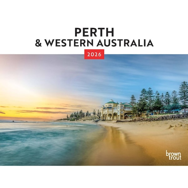 2026 Calendar Perth & Western Australia Horizontal Wall, BrownTrout A05579