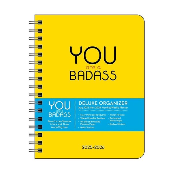 2025-2026 17-Month Planner You Are A Badass Deluxe Monthly/Weekly, Andrews McMeel AM97611