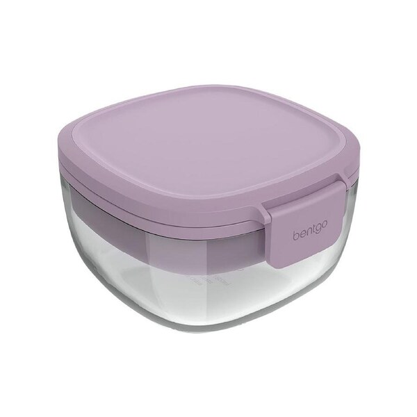 Bentgo All-In-One 1.8L Glass Salad Container 19.3x17.8x10.1cm Lavender