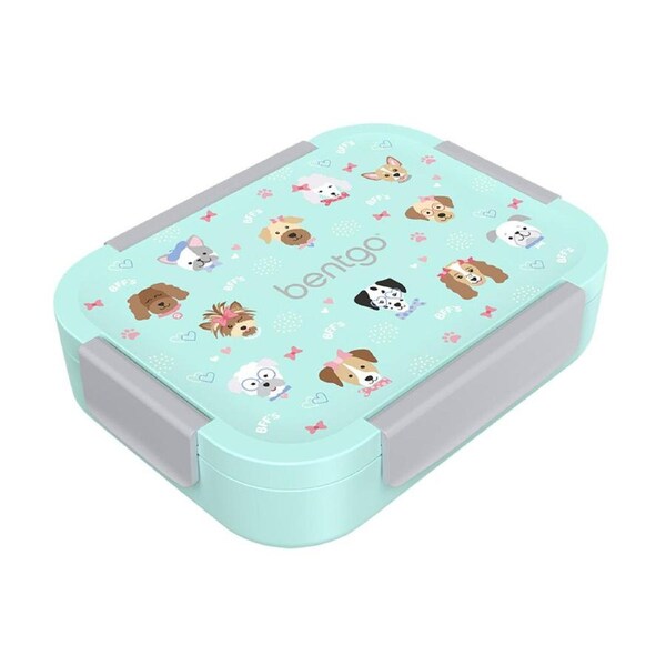 Bentgo Kids Snap & Go Printed Lunch Box Container 23.1x17.8x5.3cm Puppies
