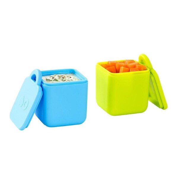2pc Omie Omiedip Silicone Dip Containers Set 5.58x7.11x5.84cm Blue/Lime