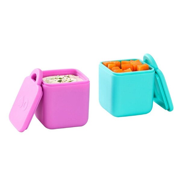 2pc Omie Omiedip Silicone Dip Containers Set 5.58x7.11x5.84cm Pink/Teal