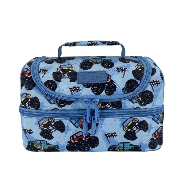 Sachi Style 235 Insulated Double Decker Lunch Bag 25.5x17x14cm Monster Trucks