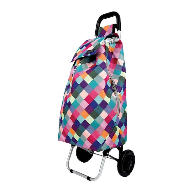 Sachi Sprint Large Everyday Grocery Wheeled Shopping Trolley 45L Harlequin