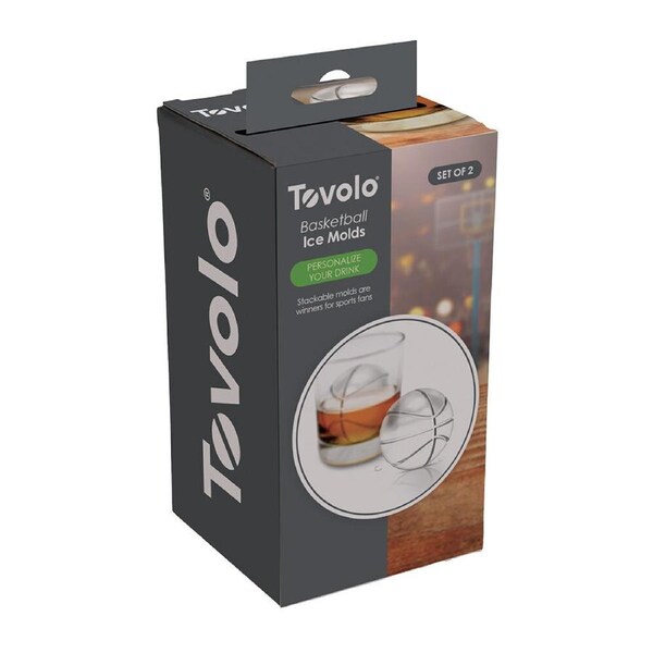 2pc Tovolo Sports Range Durable Novelty Freezer Ice Mould Set Basketball