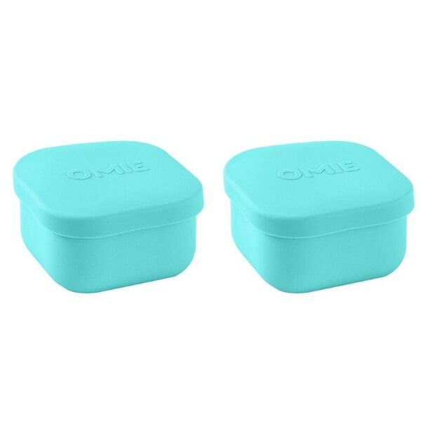 2PK Omie Omiesnack 280ml Silicone Container Lunch Box 5.58x9.65x8.89cm Teal