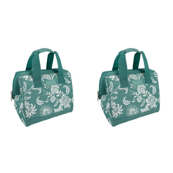 2PK Sachi Style 34 Insulated Leak-Proof Lunch Bag 24x17x22cm Green Paisley